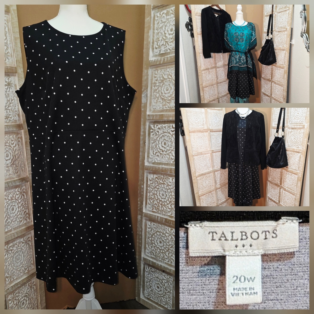 Talbots Black Polka Dot Dress